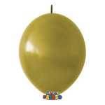 Globos Payaso Linking 12in Balloon Metallic Gold 50ct