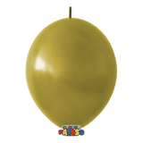 Globos Payaso Linking 12in Balloon Metallic Gold 50ct