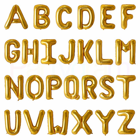 40in Foil Letter Balloons Gold, from A to Z Single Pack