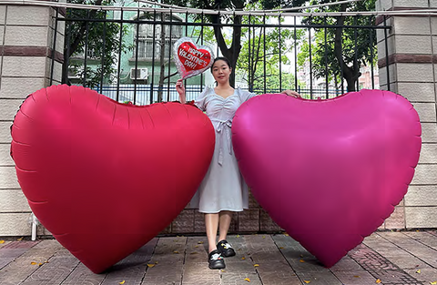 68" Heart Foil Balloon, Flat