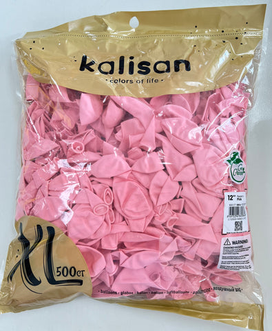 Kalisan Latex Macaron Pink - 12", XL Bag 500 Pieces