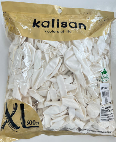 Kalisan Latex Standard White - 12", XL bag 500 Pieces