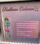 72in (6ft) Balloon Column W/12.5in Base White