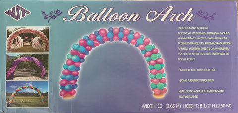 Balloon Arch Frame, 12'W x 8.5'H, 10 section-White
