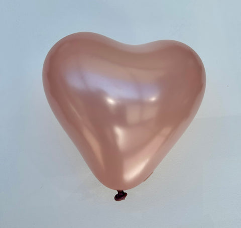 Heart Rose Gold 6" Latex Balloon 10Ct