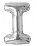 40in Foil Letter Balloons Silver, from A to Z Single Pack