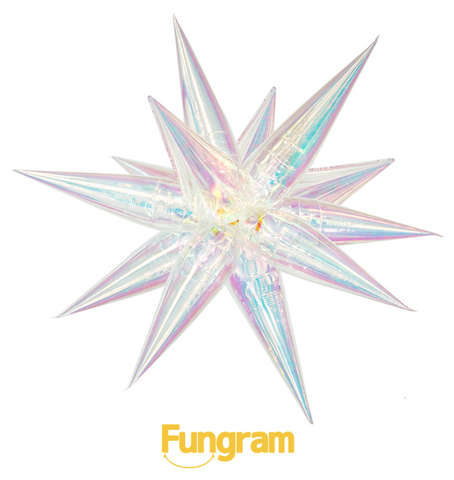 26"-12 Point Iridescent Starburst Foil Balloon