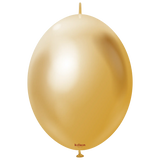 Kalisan K-Link Latex Balloon, Mirror Gold 50ct 6 and 12 inches