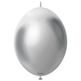 Kalisan K-Link Latex Balloon, Mirror Silver 50ct 6 and 12 inches