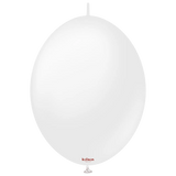 Kalisan K-Link Latex Balloon, Opaque Snow White, 50ct 6 and 12 inches