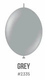 Kalisan K-Link Latex Balloon, Standard Grey, 50ct 6 and 12 inches Kalisan