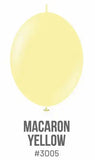 Kalisan K-Link Latex Balloon, Macaron Yellow, 50ct 6 and 12 inches Kalisan