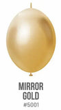 Kalisan K-Link Latex Balloon, Mirror Gold 50ct 6 and 12 inches Kalisan
