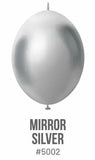 Kalisan K-Link Latex Balloon, Mirror Silver 50ct 6 and 12 inches Kalisan