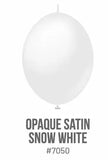 Kalisan K-Link Latex Balloon, Opaque Snow White, 50ct 6 and 12 inches Kalisan