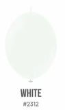 Kalisan K-Link Latex Balloon, Standard White, 50ct 6 and 12 inches Kalisan