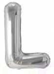 40in Foil Letter Balloons Silver, from A to Z Single Pack