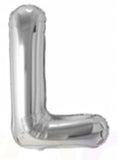 40in Foil Letter Balloons Silver, from A to Z Single Pack