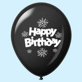 11" Happy Birthday Streamers Latex Balloons Clear or Black(10 Per Bag)