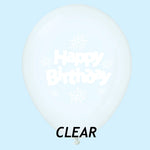 11" Happy Birthday Streamers Latex Balloons Clear or Black(10 Per Bag)