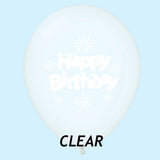 11" Happy Birthday Streamers Latex Balloons Clear or Black(10 Per Bag)