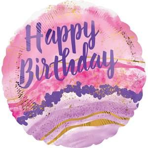18" BIRTHDAY WATERCOLOR MARBLE - A. L. Party Balloons