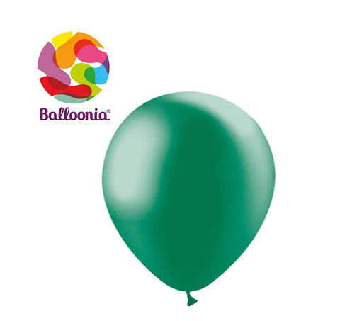 Balloonia 5" Balloon Metallic Latex Forest Green 100CT