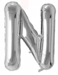 40in Foil Letter Balloons Silver, from A to Z Single Pack