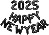 16" Happy New Year Balloons 2025(Black, Gold or Silver)