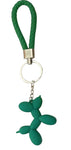 Leather Strap Balloon Dog Keychain