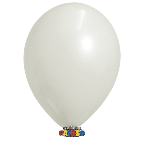 Globos Payaso 5in Balloon Pearlized White 50ct