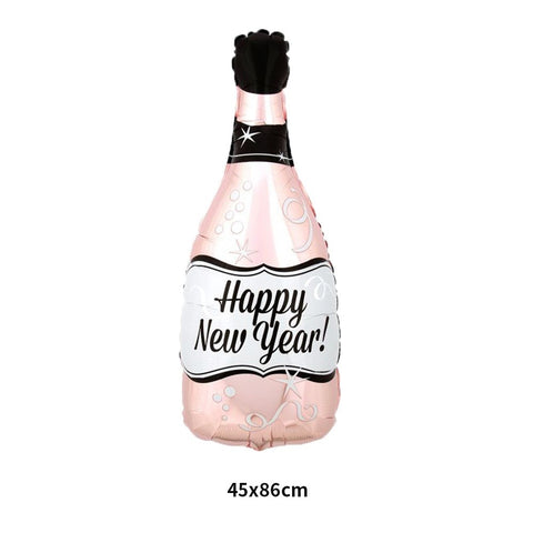 34" Happy New Year Rose Gold Bottle-Flat - A. L. Party Balloons
