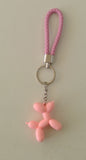 Leather Strap Balloon Dog Keychain