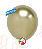 Globos Payaso 12in Balloon Platinum Luxe Gold 50ct Globos Payaso