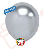 Globos Payaso 12in Balloon Platinum Luxe Silver 50ct Globos Payaso