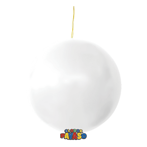 Globos Payaso Punch Ball Balloon Pastel White 3ct