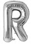 40in Foil Letter Balloons Silver, from A to Z Single Pack