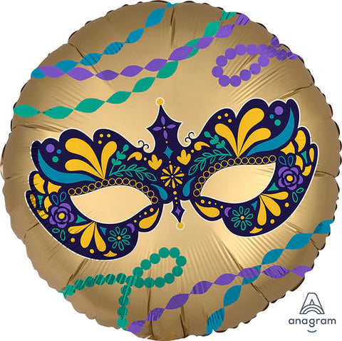18" Satin Infused Night in Disguise Mask Foil Balloon