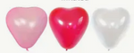 10" Red, Pink, White  Assorted Heart Shape Latex Balloons, 10ct