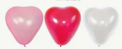 10" Red, Pink, White  Assorted Heart Shape Latex Balloons, 10ct