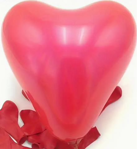 10" Red Heart Shape Latex Balloon, 10ct