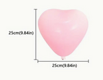 10" Pastel Assorted Heart Shape Balloon, 22ct