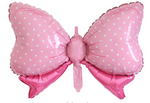 14" Pink Bow Foil balloon, Unpackaged