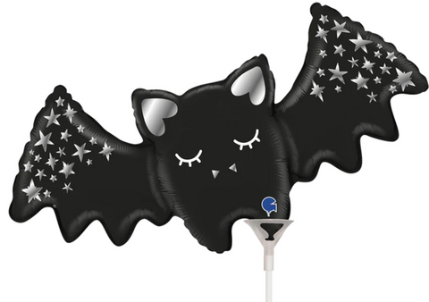 19" Air-fill Only Sparkling Bat Mini Foil Balloon