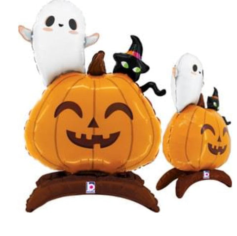 30" STANDUPS JACK-O-LANTERN AIR FILLED SHAPE PACKED W/STRAW A. L. Party Balloons