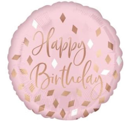 18" BLUSH PINK HAPPY BIRTHDAY