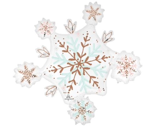 32" Jumbo Satin Winter Wonderland Snowflake Foil Balloon