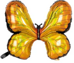30" Iridescent Butterfly Foil Balloon-Orange