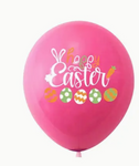 12" Happy Easter Pink Balloons 10pc