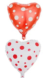 18" Heart Balloon Red and White with Polka-dots- Choose your color A. L. Party Balloons